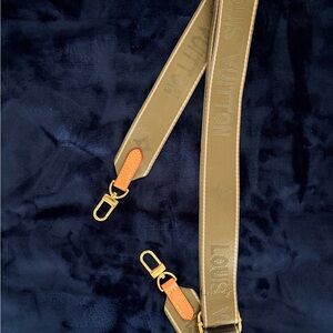 Adjustable Olive Green Canvas Bag Strap with Gold Hardware